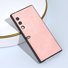 Custodia Lusso Pelle e Plastica Opaca Cover B06H per Huawei Honor V Purse 5G Oro Rosa
