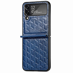 Custodia Lusso Pelle e Plastica Opaca Cover B07 per Samsung Galaxy Z Flip4 5G Blu