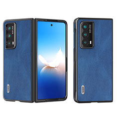 Custodia Lusso Pelle e Plastica Opaca Cover B08H per Huawei Honor Magic V2 Ultimate 5G Blu