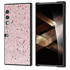Custodia Lusso Pelle e Plastica Opaca Cover B10H per Huawei Honor V Purse 5G Rosa Caldo