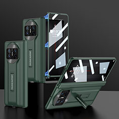 Custodia Lusso Pelle e Plastica Opaca Cover B11H per Huawei Mate X3 Verde