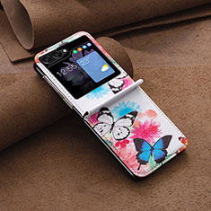 Custodia Lusso Pelle e Plastica Opaca Cover BF2 per Samsung Galaxy Z Flip5 5G Colorato