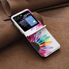 Custodia Lusso Pelle e Plastica Opaca Cover BF2 per Samsung Galaxy Z Flip5 5G Multicolore