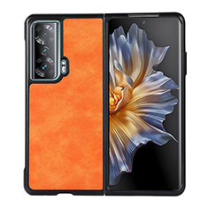 Custodia Lusso Pelle e Plastica Opaca Cover BH1 per Huawei Honor Magic Vs 5G Arancione