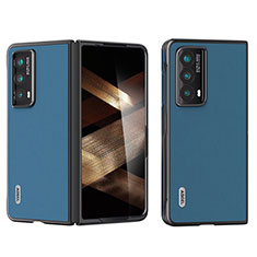 Custodia Lusso Pelle e Plastica Opaca Cover BH1 per Huawei Honor Magic Vs2 5G Blu