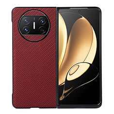 Custodia Lusso Pelle e Plastica Opaca Cover BH2 per Huawei Mate X5 Rosso