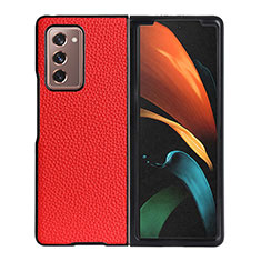 Custodia Lusso Pelle e Plastica Opaca Cover BH2 per Samsung Galaxy Z Fold2 5G Rosso