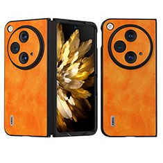 Custodia Lusso Pelle e Plastica Opaca Cover BH22 per OnePlus Open 5G Arancione