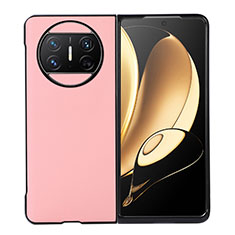 Custodia Lusso Pelle e Plastica Opaca Cover BH3 per Huawei Mate X3 Rosa