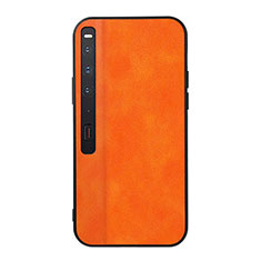 Custodia Lusso Pelle e Plastica Opaca Cover BH3 per Huawei Mate Xs 2 Arancione