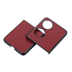 Custodia Lusso Pelle e Plastica Opaca Cover BH3 per Huawei P60 Pocket Rosso