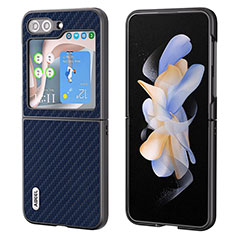 Custodia Lusso Pelle e Plastica Opaca Cover BH3 per Samsung Galaxy Z Flip5 5G Blu