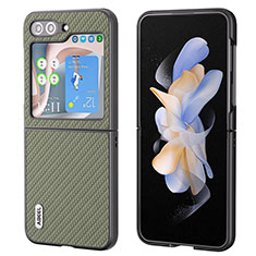 Custodia Lusso Pelle e Plastica Opaca Cover BH3 per Samsung Galaxy Z Flip5 5G Verde