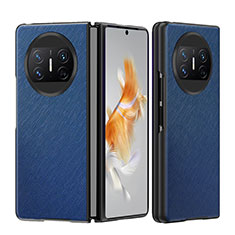 Custodia Lusso Pelle e Plastica Opaca Cover BH4 per Huawei Mate X3 Blu