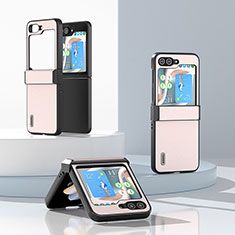 Custodia Lusso Pelle e Plastica Opaca Cover BH4 per Samsung Galaxy Z Flip5 5G Oro Rosa