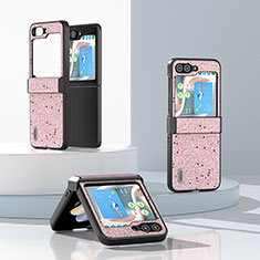 Custodia Lusso Pelle e Plastica Opaca Cover BH4 per Samsung Galaxy Z Flip5 5G Rosa