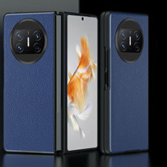 Custodia Lusso Pelle e Plastica Opaca Cover BH5 per Huawei Mate X3 Blu