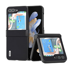 Custodia Lusso Pelle e Plastica Opaca Cover BH5 per Samsung Galaxy Z Flip5 5G Nero