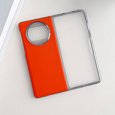 Custodia Lusso Pelle e Plastica Opaca Cover BH7 per Huawei Mate X3 Arancione