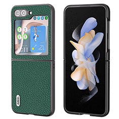 Custodia Lusso Pelle e Plastica Opaca Cover BH7 per Samsung Galaxy Z Flip5 5G Verde