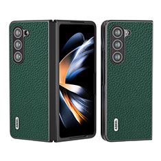 Custodia Lusso Pelle e Plastica Opaca Cover BH7 per Samsung Galaxy Z Fold5 5G Verde Notte