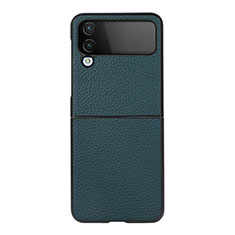 Custodia Lusso Pelle e Plastica Opaca Cover C03 per Samsung Galaxy Z Flip4 5G Verde