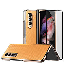 Custodia Lusso Pelle e Plastica Opaca Cover C03 per Samsung Galaxy Z Fold3 5G Arancione