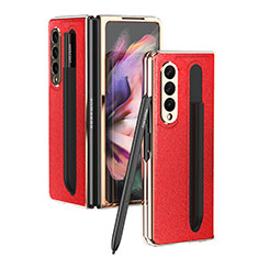 Custodia Lusso Pelle e Plastica Opaca Cover C05 per Samsung Galaxy Z Fold3 5G Rosso