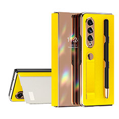 Custodia Lusso Pelle e Plastica Opaca Cover C07 per Samsung Galaxy Z Fold3 5G Giallo