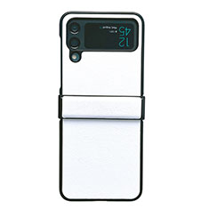 Custodia Lusso Pelle e Plastica Opaca Cover C08 per Samsung Galaxy Z Flip4 5G Bianco