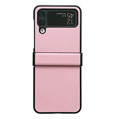 Custodia Lusso Pelle e Plastica Opaca Cover C08 per Samsung Galaxy Z Flip4 5G Oro Rosa