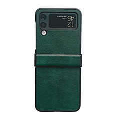 Custodia Lusso Pelle e Plastica Opaca Cover C08 per Samsung Galaxy Z Flip4 5G Verde