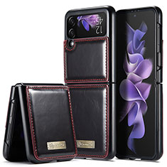 Custodia Lusso Pelle e Plastica Opaca Cover CS1 per Samsung Galaxy Z Flip3 5G Rosso
