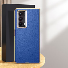 Custodia Lusso Pelle e Plastica Opaca Cover GS1 per Huawei Honor Magic Vs2 5G Blu