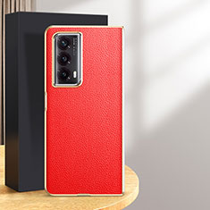 Custodia Lusso Pelle e Plastica Opaca Cover GS1 per Huawei Honor Magic Vs2 5G Rosso