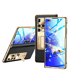 Custodia Lusso Pelle e Plastica Opaca Cover GS1 per Huawei Mate X2 Oro e Nero
