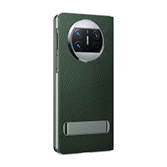 Custodia Lusso Pelle e Plastica Opaca Cover GS1 per Huawei Mate X3 Verde