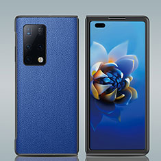 Custodia Lusso Pelle e Plastica Opaca Cover GS2 per Huawei Mate X2 Blu