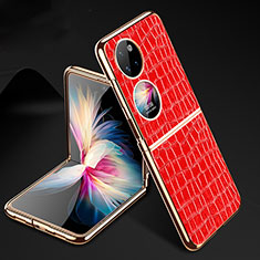 Custodia Lusso Pelle e Plastica Opaca Cover GS2 per Huawei P60 Pocket Rosso