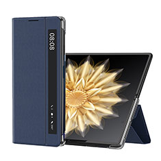 Custodia Lusso Pelle e Plastica Opaca Cover GS3 per Huawei Honor Magic V2 5G Blu