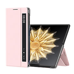 Custodia Lusso Pelle e Plastica Opaca Cover GS3 per Huawei Honor Magic V2 5G Oro Rosa