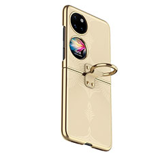 Custodia Lusso Pelle e Plastica Opaca Cover GS4 per Huawei Pocket S Oro