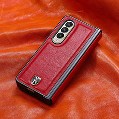 Custodia Lusso Pelle e Plastica Opaca Cover H06 per Samsung Galaxy Z Fold3 5G Rosso