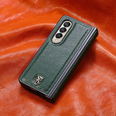 Custodia Lusso Pelle e Plastica Opaca Cover H06 per Samsung Galaxy Z Fold3 5G Verde