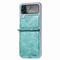 Custodia Lusso Pelle e Plastica Opaca Cover H07 per Samsung Galaxy Z Flip4 5G Verde