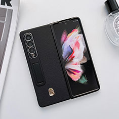 Custodia Lusso Pelle e Plastica Opaca Cover L03 per Samsung Galaxy Z Fold3 5G Nero