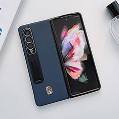 Custodia Lusso Pelle e Plastica Opaca Cover L03 per Samsung Galaxy Z Fold4 5G Blu
