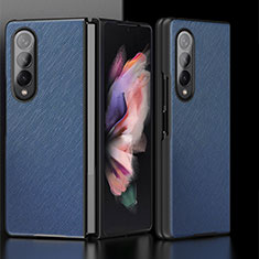 Custodia Lusso Pelle e Plastica Opaca Cover L05 per Samsung Galaxy Z Fold4 5G Blu