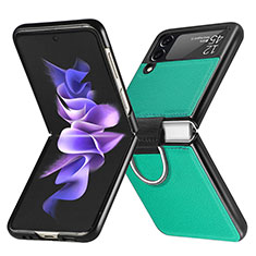 Custodia Lusso Pelle e Plastica Opaca Cover L06 per Samsung Galaxy Z Flip3 5G Verde