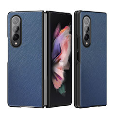 Custodia Lusso Pelle e Plastica Opaca Cover L06 per Samsung Galaxy Z Fold3 5G Blu